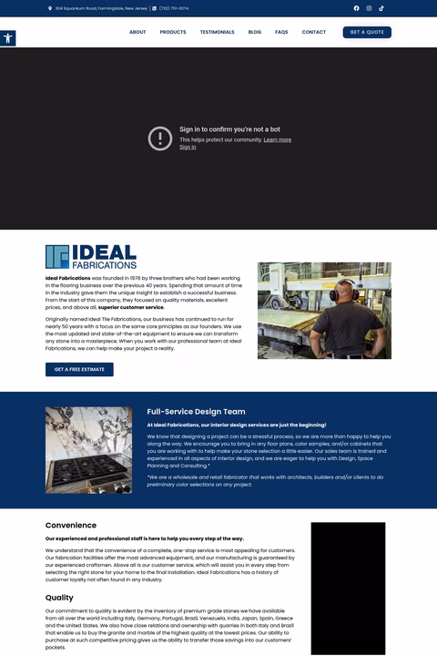 Ideal-Fabrications Homepage 1440px