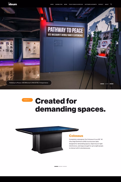 Ideum Homepage 1440px