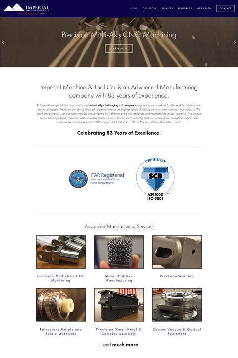 Imperial-Machine-Tool-Company Homepage 1440px
