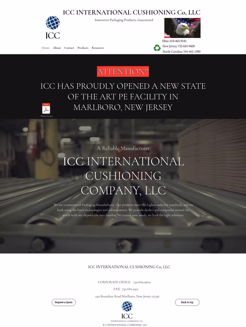 International-Cushioning-Company Homepage 1440px