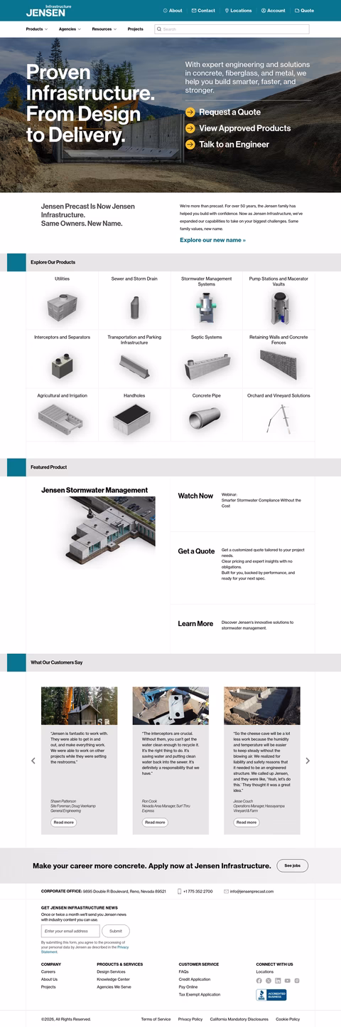 Jensen-Infrastructure Homepage 1440px