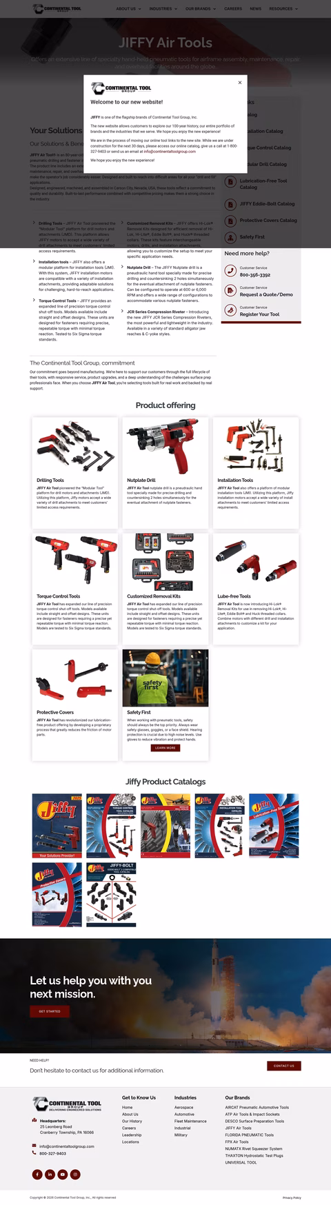Jiffy-Air-Tool Homepage 1440px