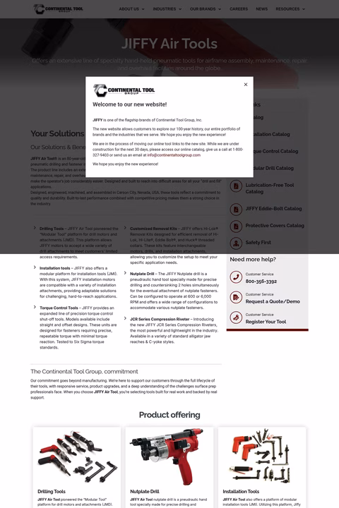 Jiffy-Air-Tool Homepage 1440px