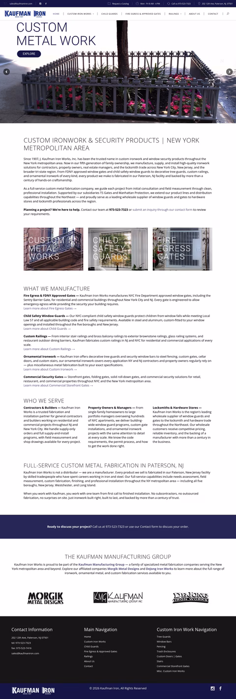 Kaufman-Iron-Works Homepage 1440px