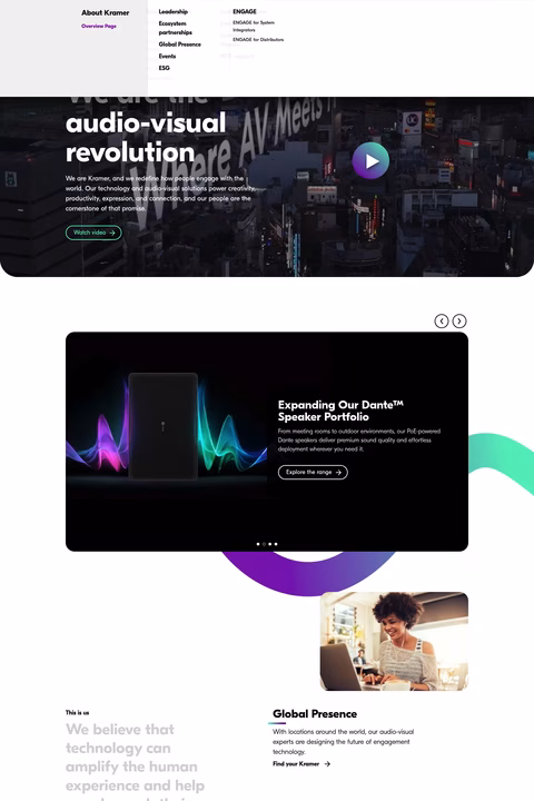 Kramer-Electronics Homepage 1440px