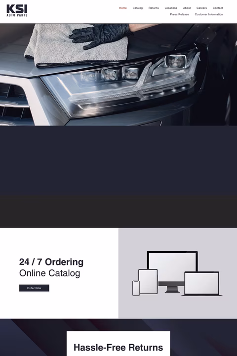 Ksi-Auto-Parts Homepage 1440px