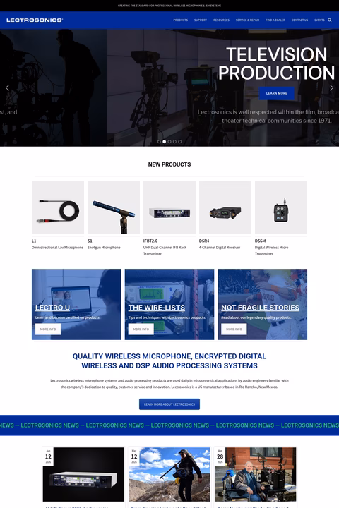 Lectrosonics Homepage 1440px