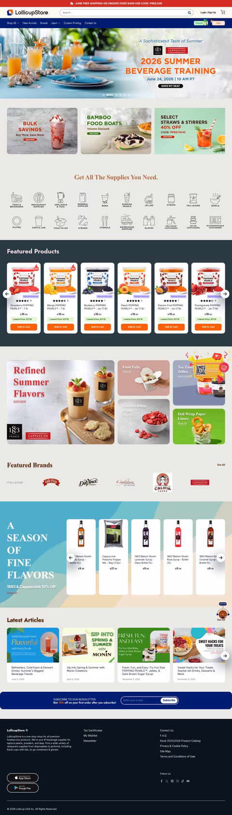 Lollicupstore Homepage 1440px