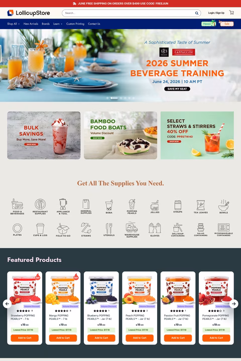Lollicupstore Homepage 1440px