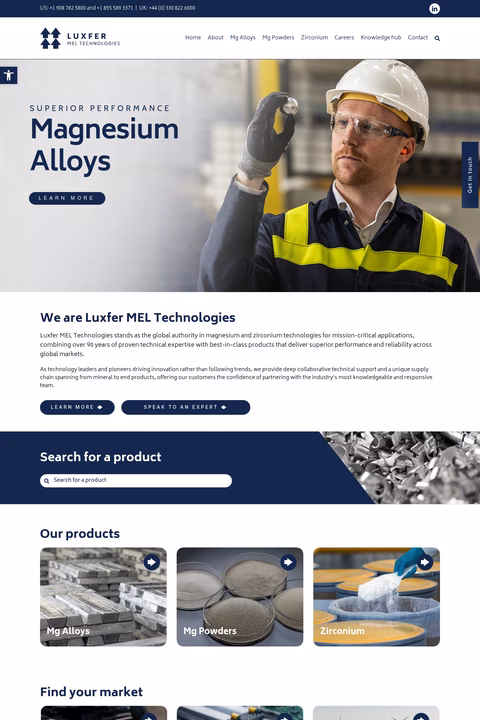 Luxfer-Mel-Technologies Homepage 1440px