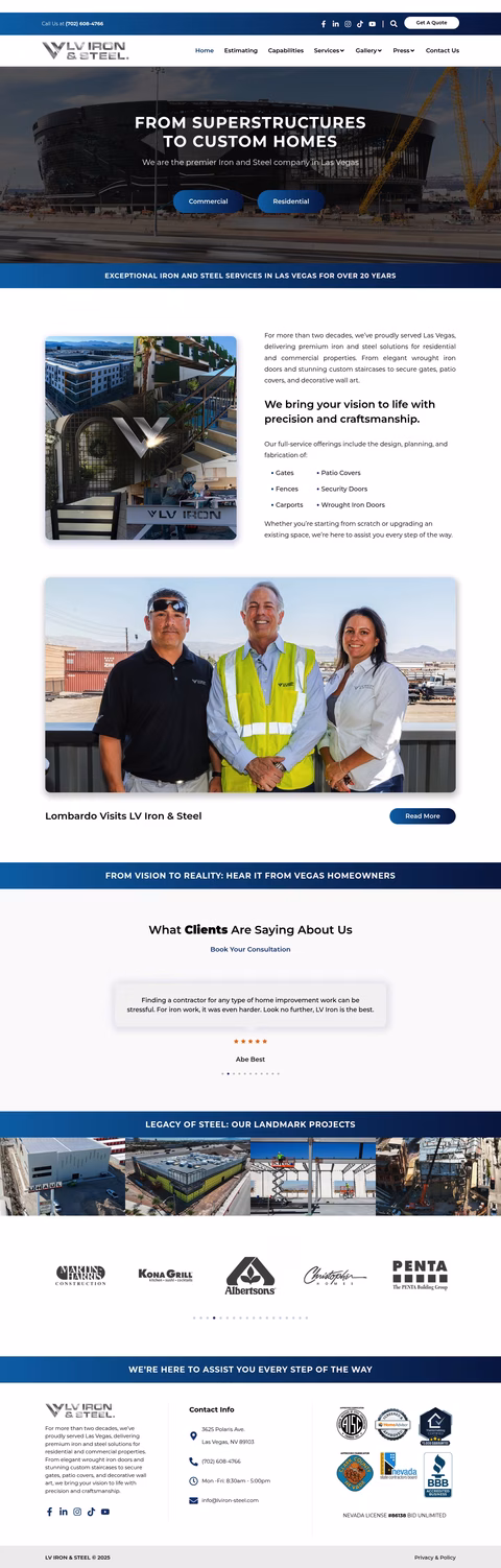Lv-Iron-Steel Homepage 1440px