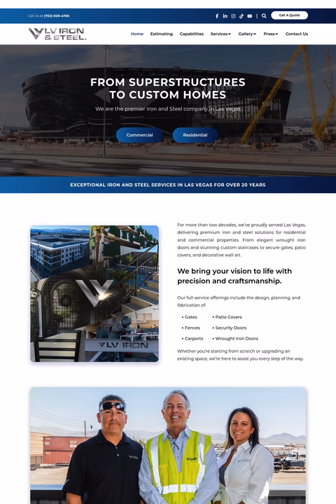Lv-Iron-Steel Homepage 1440px