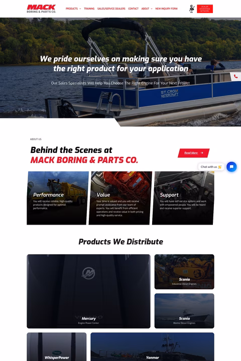 Mack-Boring-Parts-Company Homepage 1440px