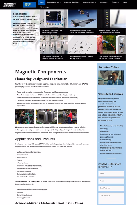Magnetic-Metals Homepage 1440px