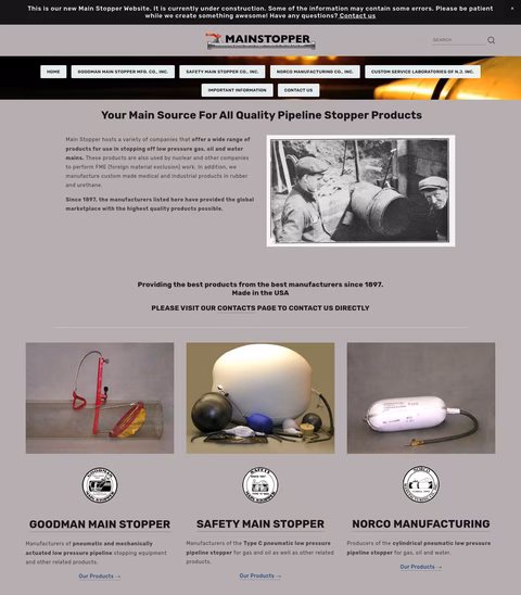 Main-Stopper Homepage 1440px