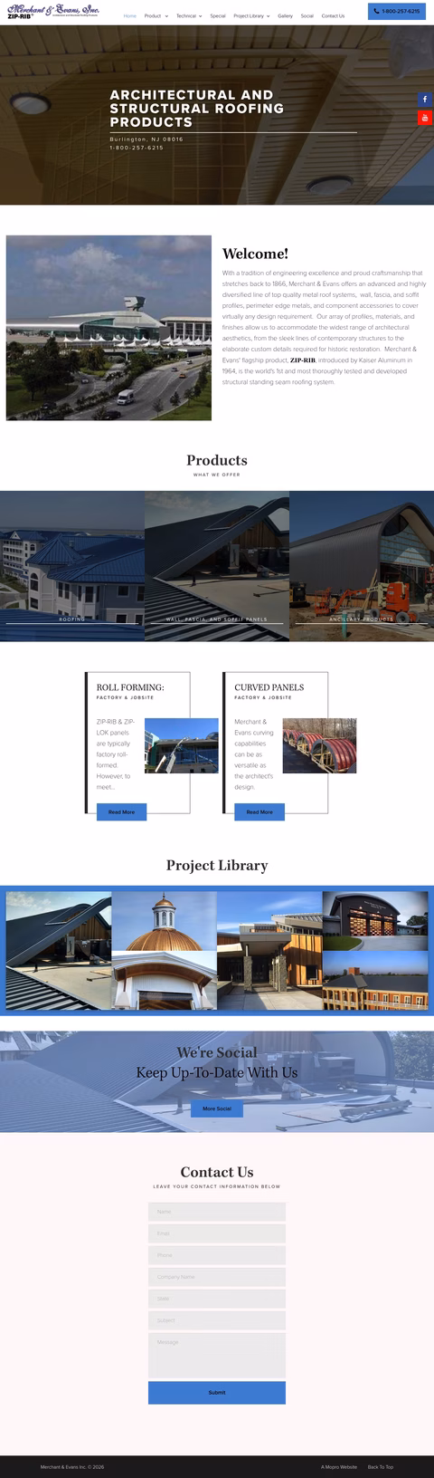 Merchant-Evans Homepage 1440px