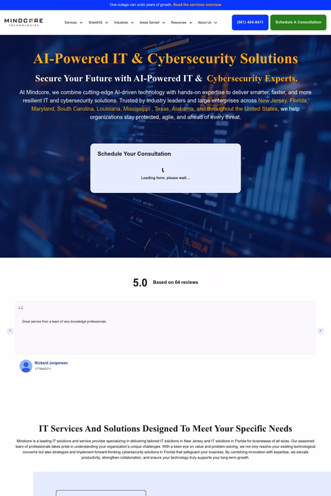 Mindcore-Technologies Homepage 1440px