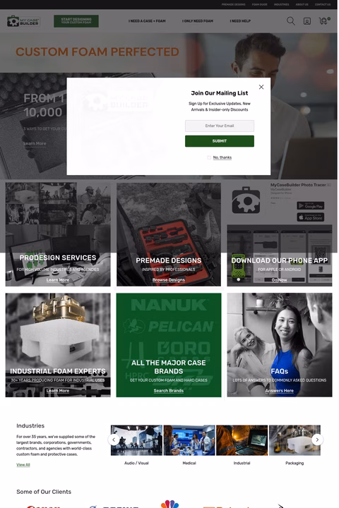 Mycasebuilder Homepage 1440px