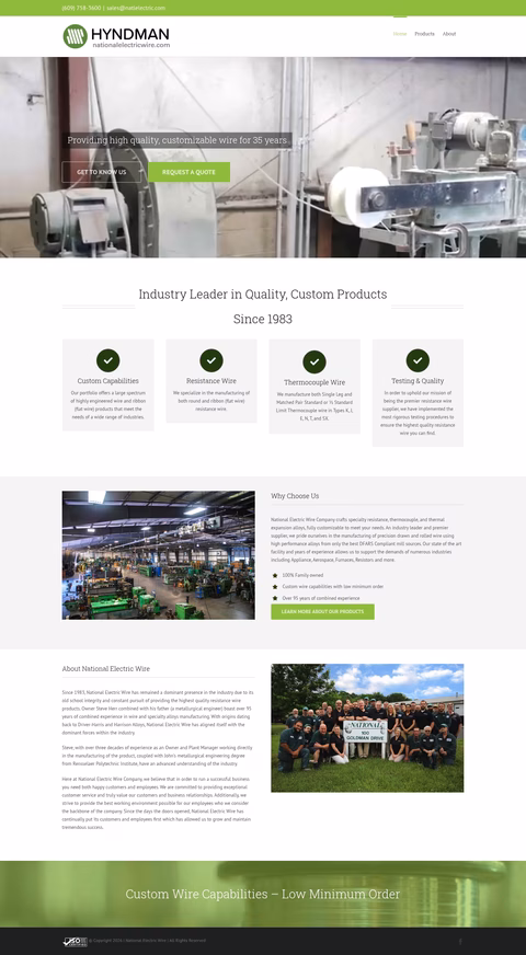 National-Electric-Wire-Company Homepage 1440px