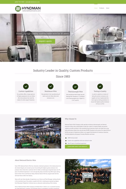National-Electric-Wire-Company Homepage 1440px