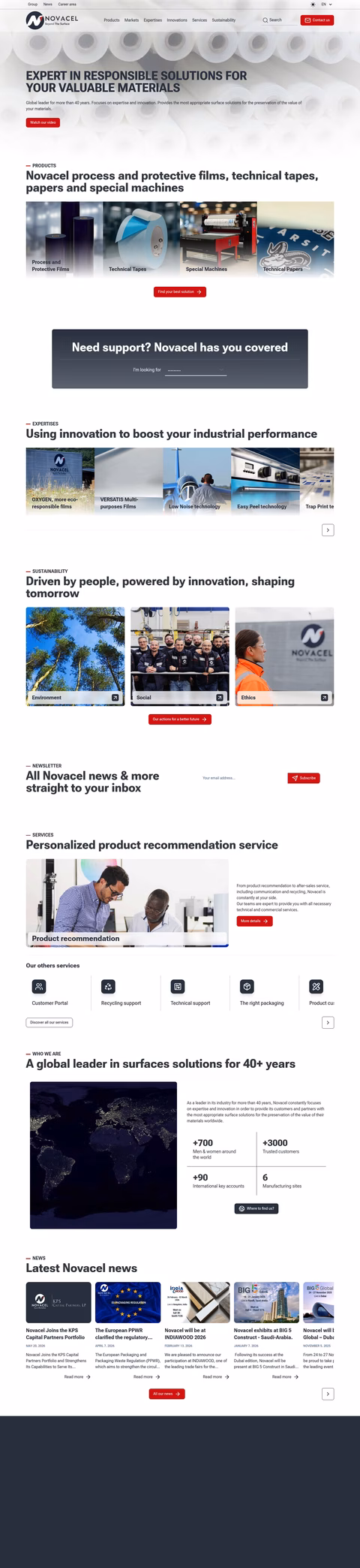 Novacel Homepage 1440px