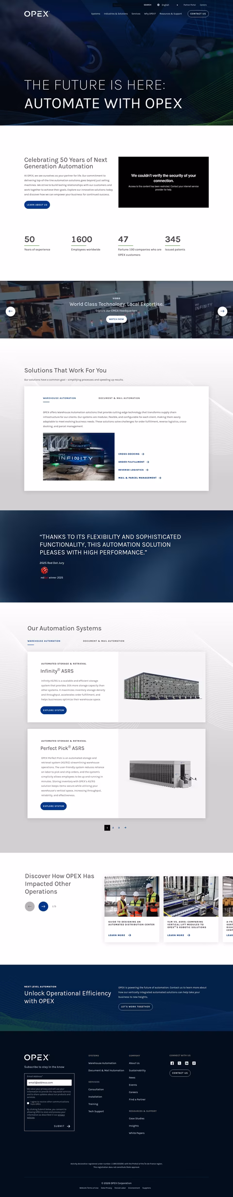 Opex-Corporation Homepage 1440px