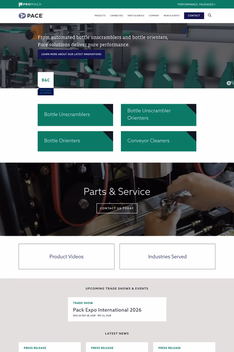 Pace-Packaging Homepage 1440px