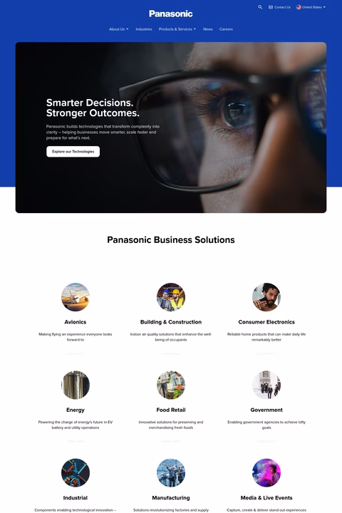 Panasonic Homepage 1440px
