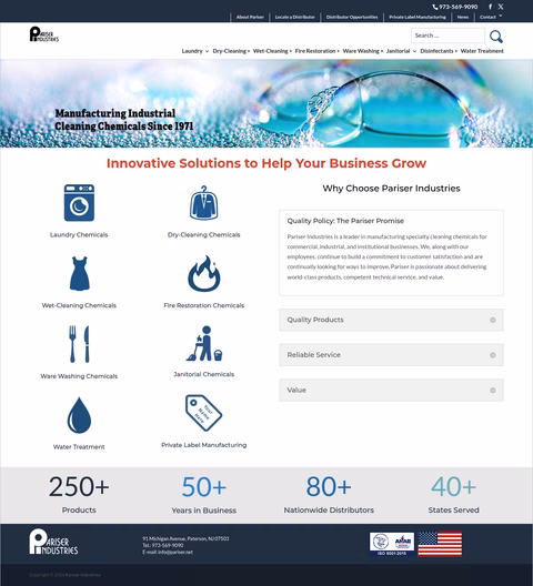 Pariser-Industries Homepage 1440px