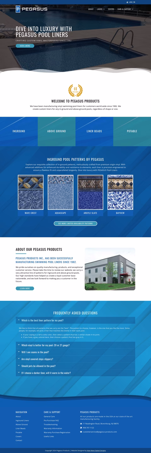 Pegasus-Products Homepage 1440px