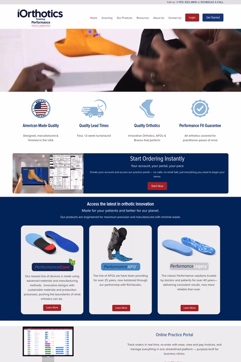 Perfomance-Orthotic-Laboratories Homepage 1440px