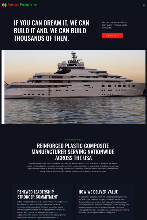 Peterson-Products Homepage 1440px
