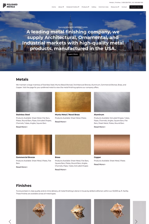 Polished-Metals Homepage 1440px