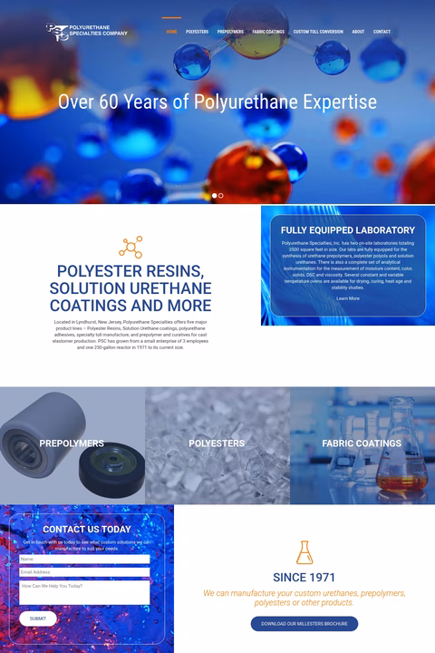 Polyurethane-Specialties-Company Homepage 1440px