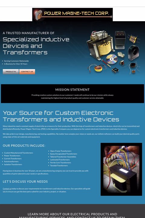 Power-Magne-Tech Homepage 1440px