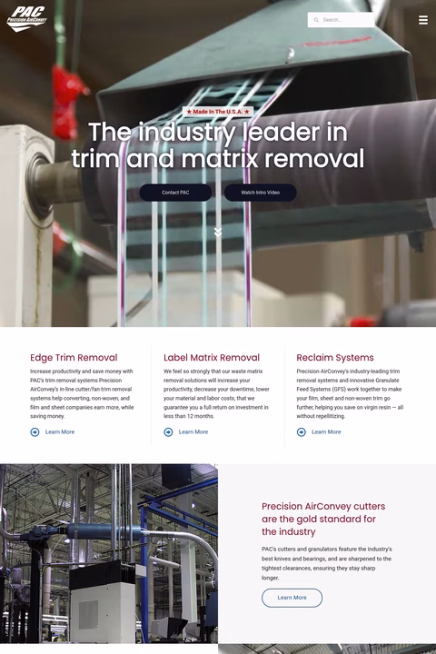 Precision-Airconvey Homepage 1440px