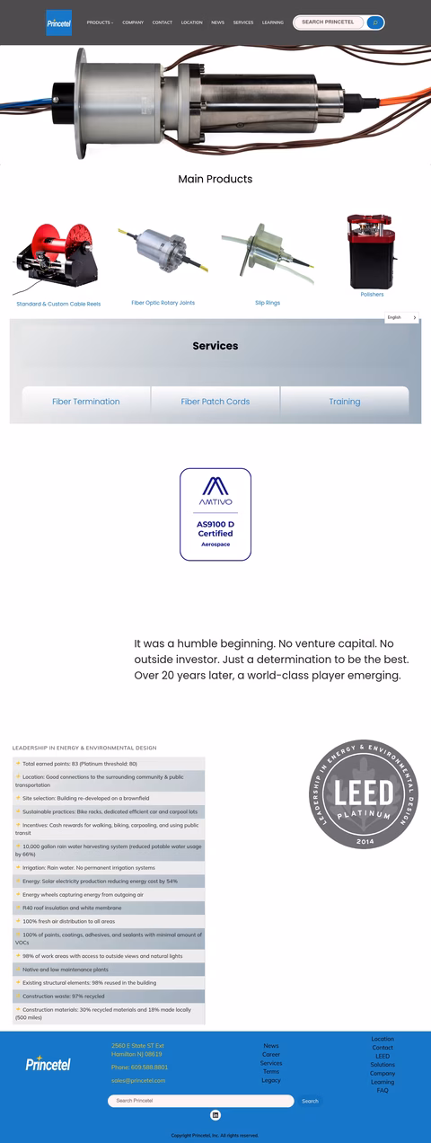Princetel Homepage 1440px