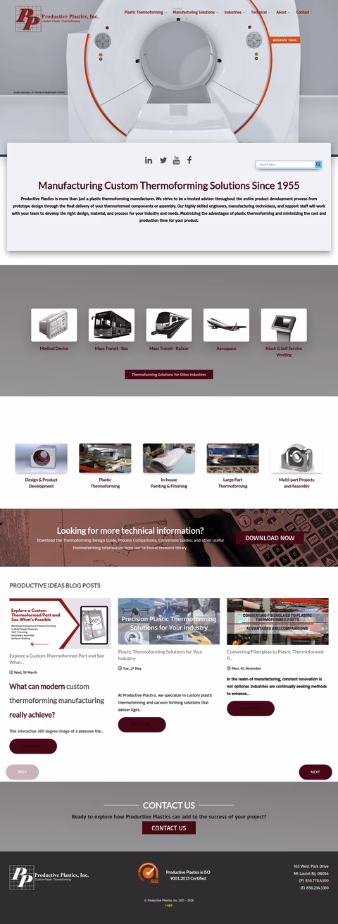 Productive-Plastics Homepage 1440px