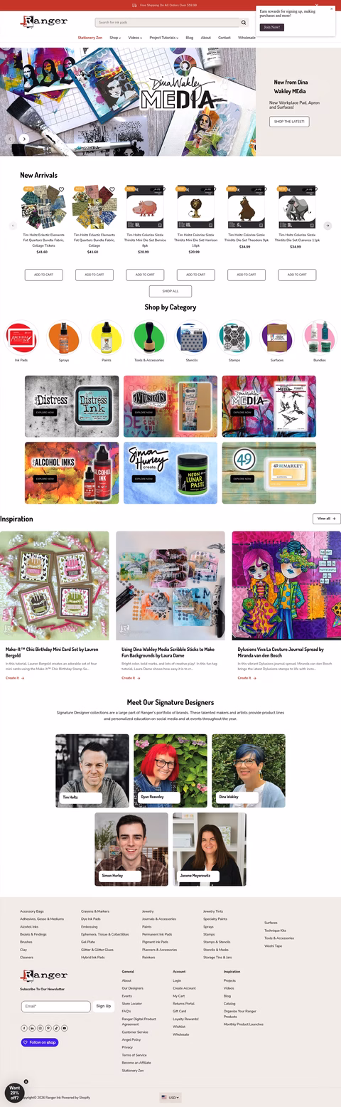 Ranger-Ink Homepage 1440px