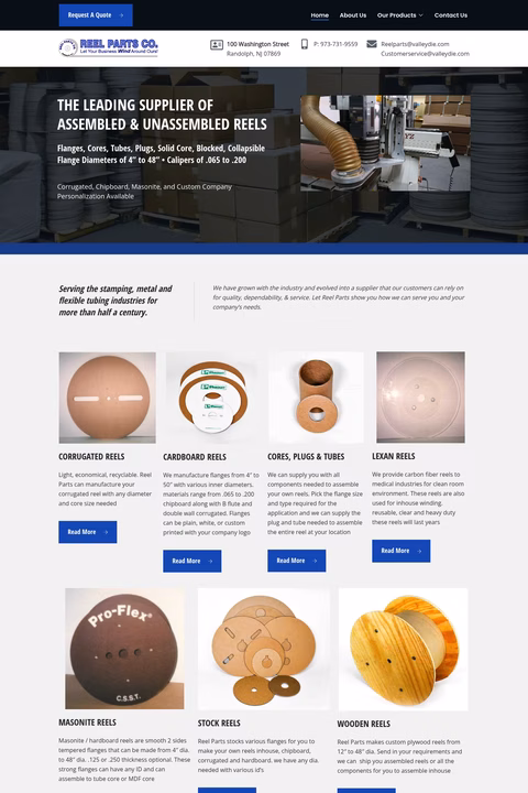 Reel-Parts-Company Homepage 1440px