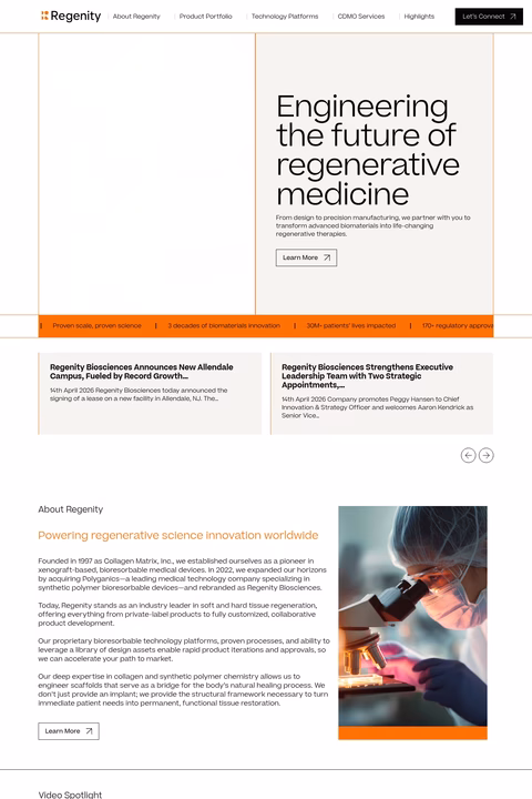 Regenity Homepage 1440px