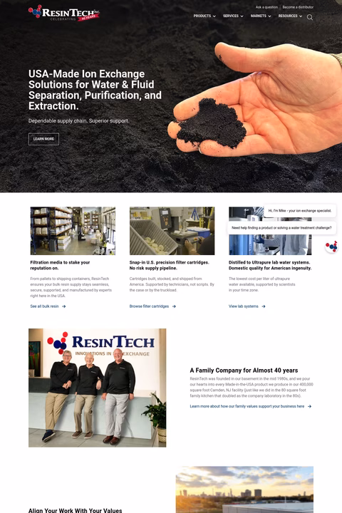 Resintech Homepage 1440px