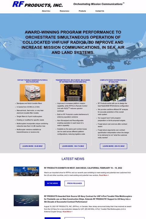 Rf-Products Homepage 1440px