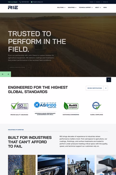 Rie-Coatings Homepage 1440px
