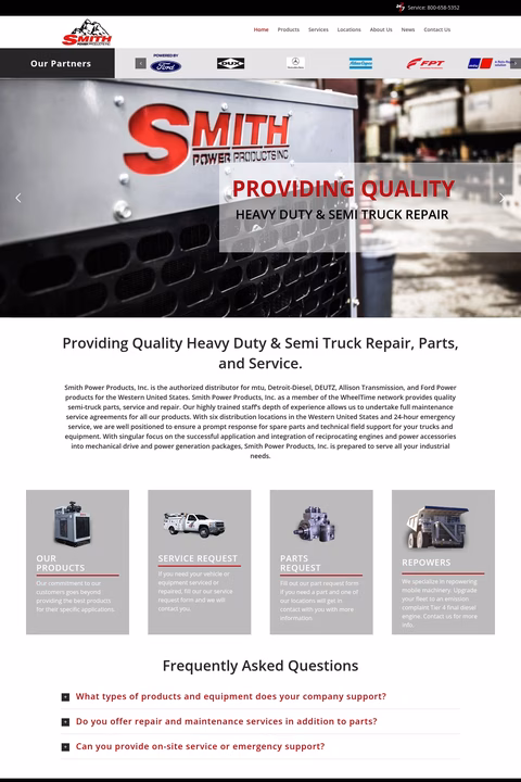 Smith-Power-Products Homepage 1440px