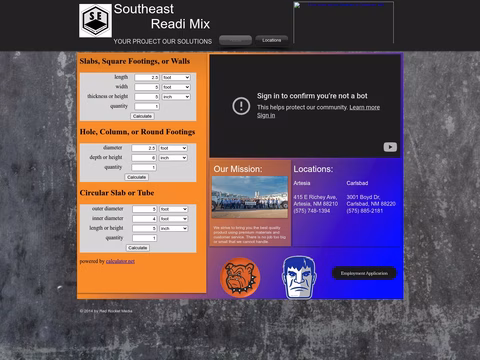 Southeast-Readi-Mix Homepage 1440px