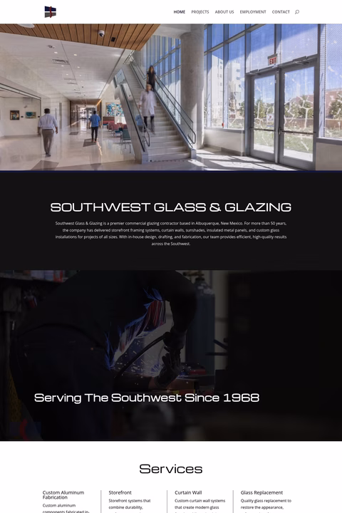 Southwest-Glass-Glazing Homepage 1440px