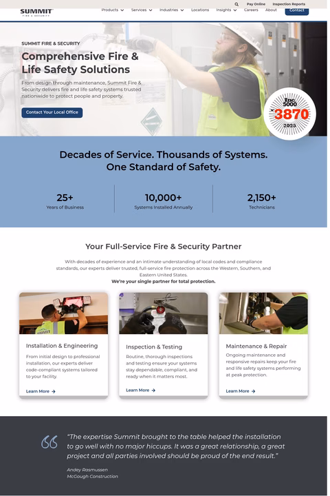 Summit-Fire-Security Homepage 1440px