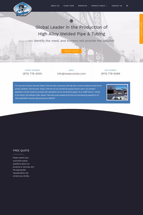 Swepco-Tube Homepage 1440px