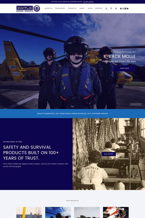 Switlik-Survival-Products Homepage 1440px